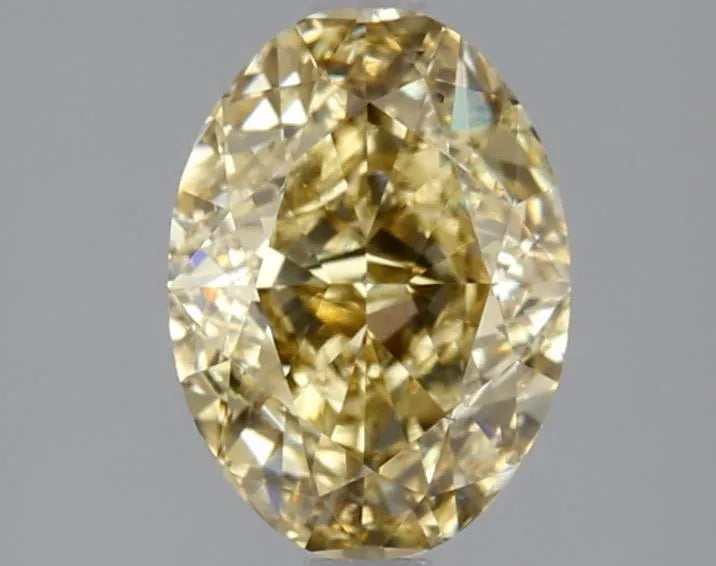 Diamant ovale de 2,12 ct cultivé en laboratoire (couleur jaune intense fantaisie, pureté VS1, certifié IGI)