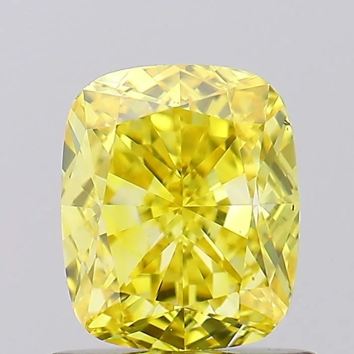 1.03ct Cushion brilliant Lab Grown Diamond (Fancy Vivid Yellow, Clarity VS2, IGI)