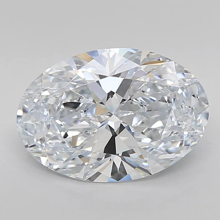 Diamant ovale de 3,76 ct cultivé en laboratoire (couleur G, pureté VVS1, taille EX, certifié IGI)