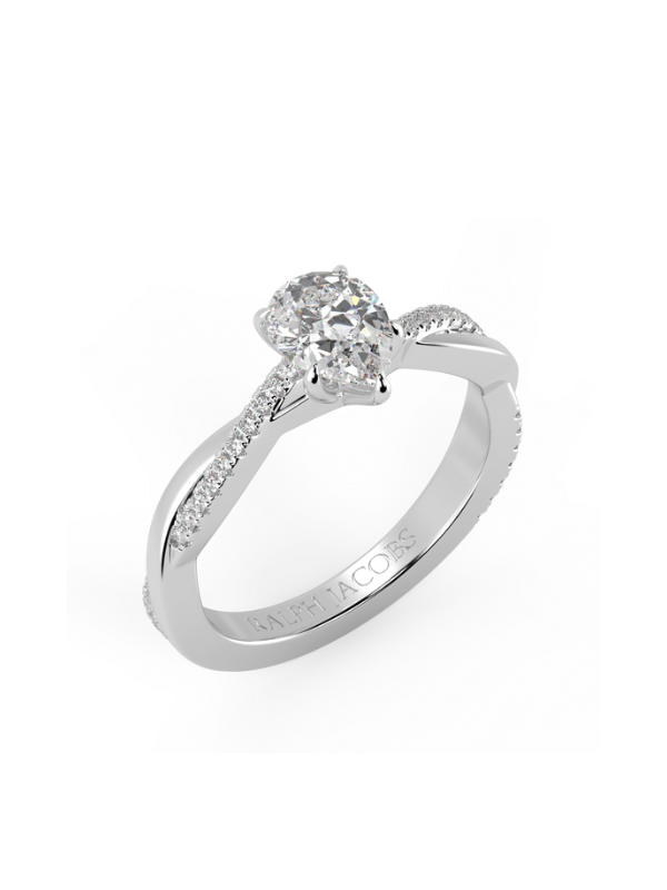 Bague de fiançailles en moissanite Dolly Pear