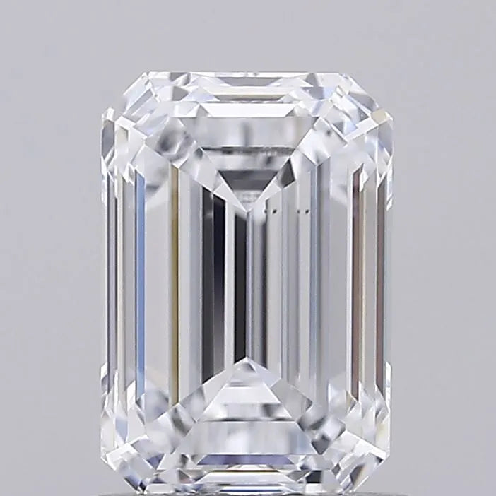 Diamant émeraude de 1,12 ct cultivé en laboratoire (couleur E, pureté VS2, certifié IGI)