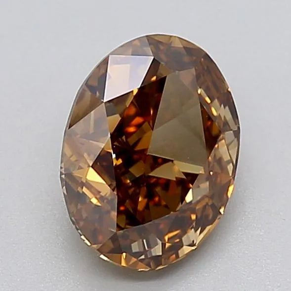 2.06ct Oval Lab Grown Diamond (Colour Fancy Brown, Clarity VS1, IGI Certified)