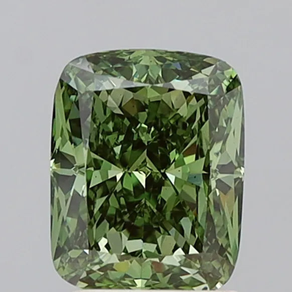2.50ct Cushion modified Lab Grown Diamond (Colour Fancy Vivid Green, Clarity VS2, IGI Certified)
