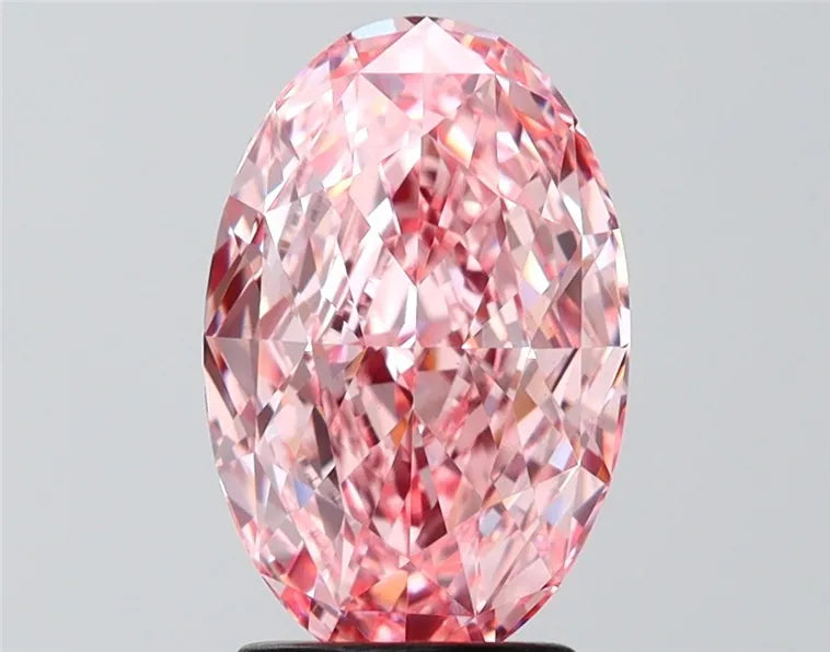 2.74ct Oval Lab Grown Diamond (Colour Fancy Vivid Pink, Clarity VS1, IGI Certified)