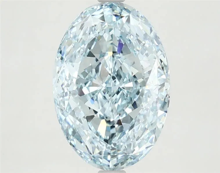 2.96ct Oval Lab Grown Diamond (Colour Fancy Vivid Blue, Clarity VS1, IGI Certified)