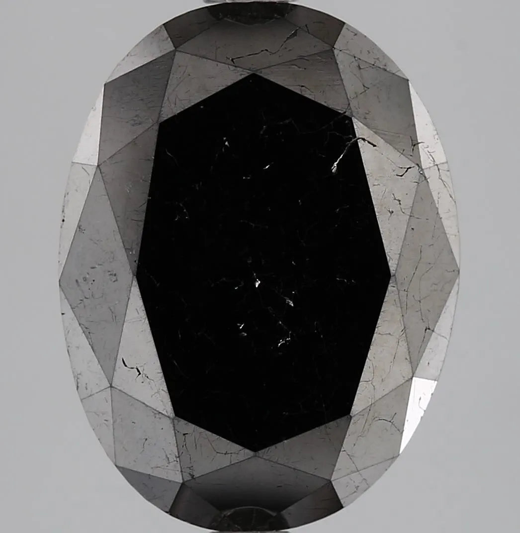 Diamant naturel ovale de 3,29 ct (couleur noir fantaisie, pureté I1, non certifié)