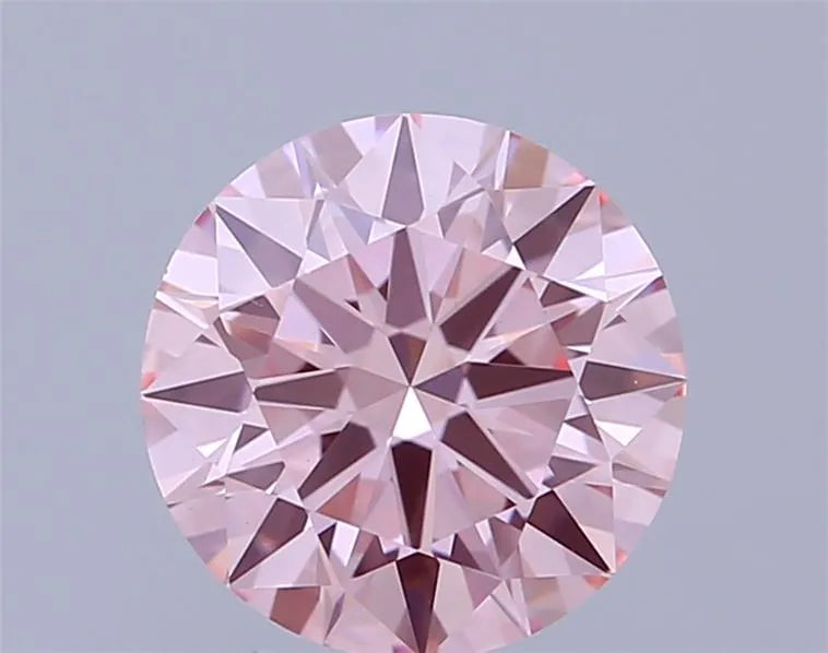 Diamant rond de 0,98 ct cultivé en laboratoire (couleur rose intense fantaisie, pureté VS1, ID de coupe, certifié IGI)