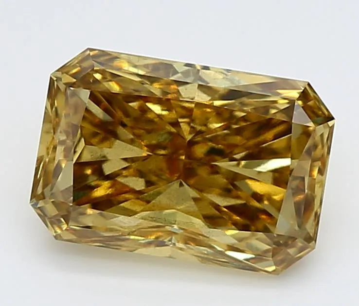 2.01ct Radiant Lab Grown Diamond (Colour Fancy Vivid Brownish Yellow, Clarity SI1, IGI Certified)