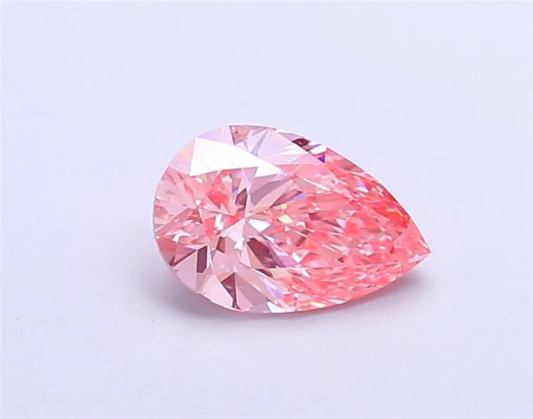 Diamant de laboratoire en forme de poire de 1,00 ct (couleur rose vif fantaisie, pureté VS1, certifié IGI)