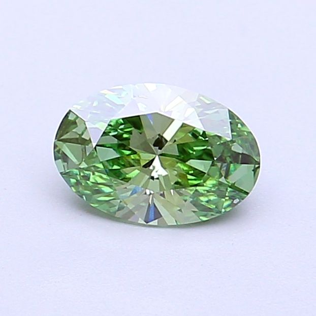 0.62 Carat Oval Cut Fancy Green