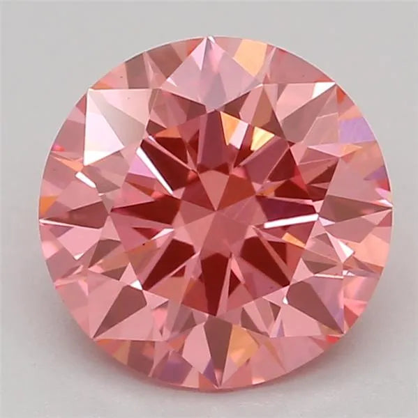 Diamant naturel rond de 0,96 ct (couleur rose, pureté VS1, taille EX, certifié IGI)