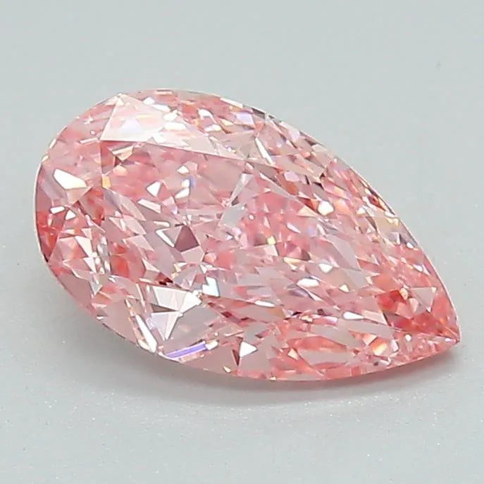 Diamant de laboratoire en forme de poire de 1,13 ct (couleur rose vif fantaisie, pureté VVS2, certifié IGI)