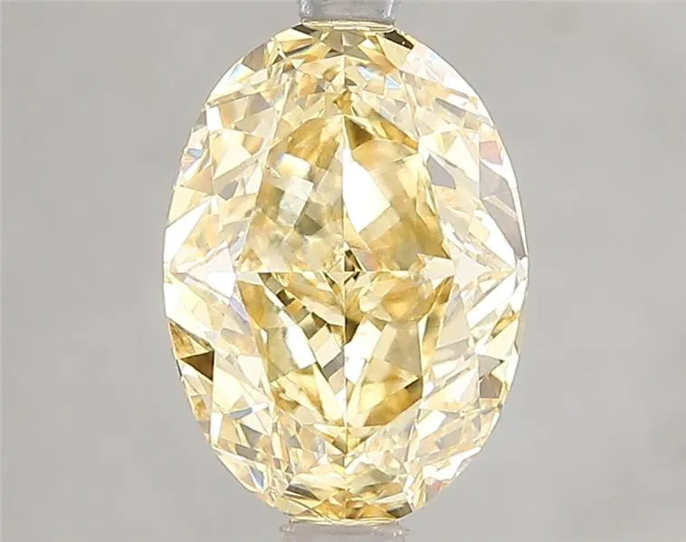 Diamant ovale de 3,05 ct cultivé en laboratoire (couleur jaune intense fantaisie, pureté VS1, taille GD, certifié IGI)