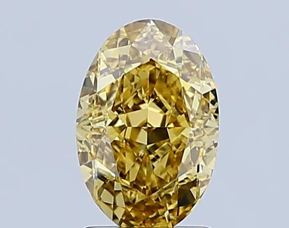 Diamant ovale de 1,81 ct cultivé en laboratoire (couleur jaune brunâtre intense fantaisie, pureté VS1, taille GD, certifié IGI)