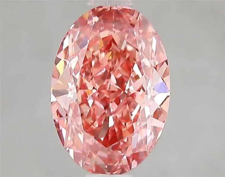 Diamant ovale de 2,04 ct cultivé en laboratoire (couleur rose vif fantaisie, pureté VVS2, certifié IGI)