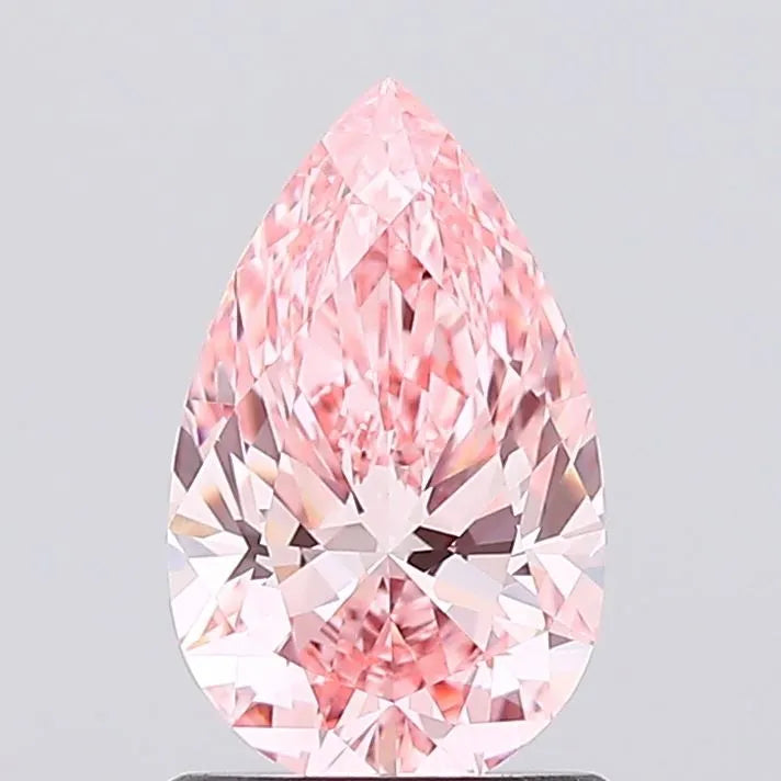 Diamant de laboratoire en forme de poire de 1,07 ct (couleur rose vif fantaisie, pureté VVS2, certifié IGI)