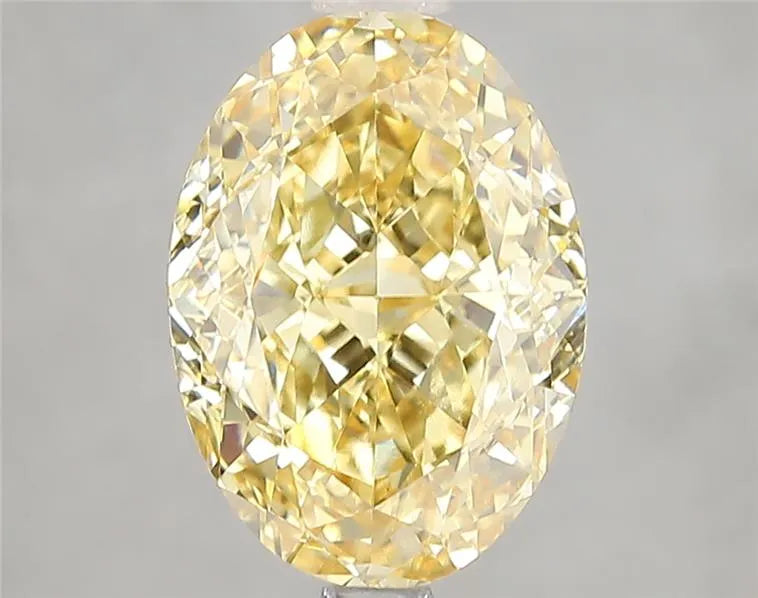 Diamant ovale de 3,56 ct cultivé en laboratoire (couleur jaune intense fantaisie, pureté VS1, taille GD, certifié IGI)