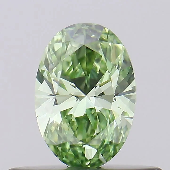 0.31ct Oval Lab Grown Diamond (Colour Fancy Vivid Green, Clarity VVS1, IGI Certified)