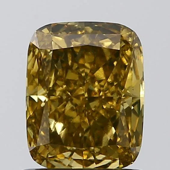 1.03ct Cushion modified Lab Grown Diamond (Colour Fancy Vivid Brownish Yellow, Clarity VS1, IGI Certified)