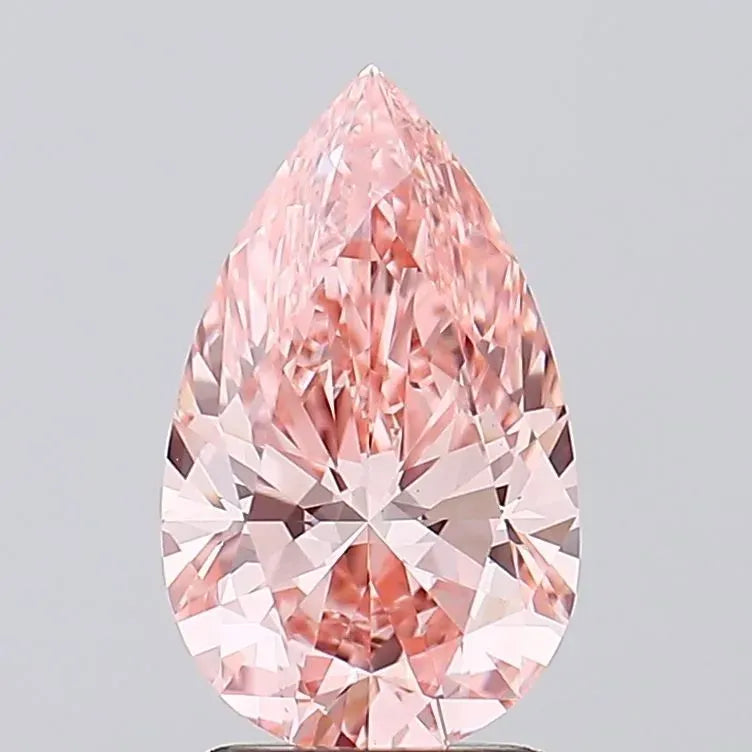 Diamant de laboratoire en forme de poire de 1,52 ct (couleur rose vif fantaisie, pureté VS1, certifié IGI)