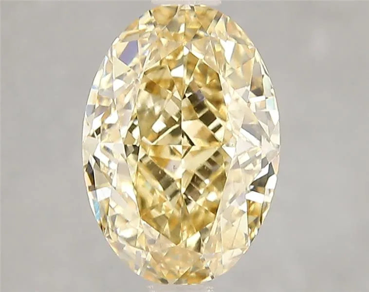 Diamant ovale de 3,09 ct cultivé en laboratoire (couleur jaune intense fantaisie, pureté VS2, certifié IGI)