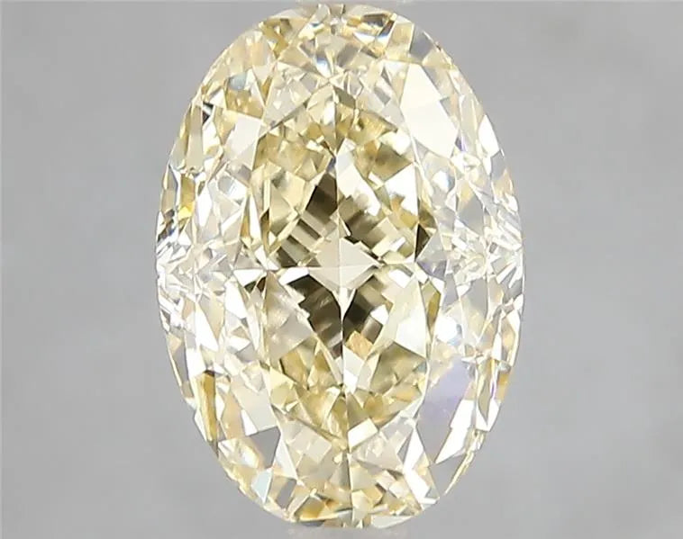 Diamant ovale de 3,51 ct cultivé en laboratoire (couleur jaune intense fantaisie, pureté VVS2, taille GD, certifié IGI)