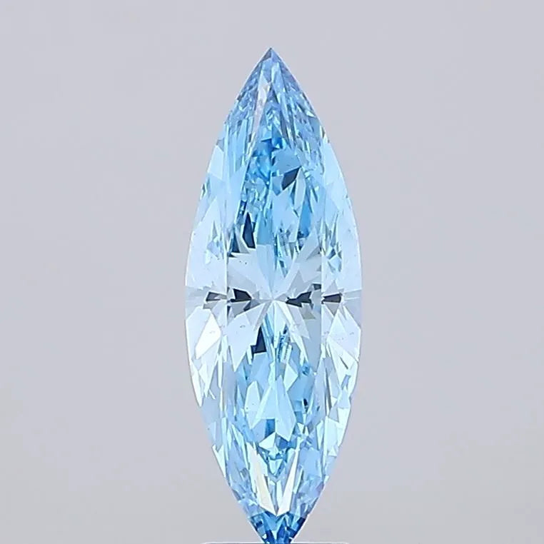 3.03ct Marquise Lab Grown Diamond (Colour Fancy Vivid Blue, Clarity VS2, IGI Certified)
