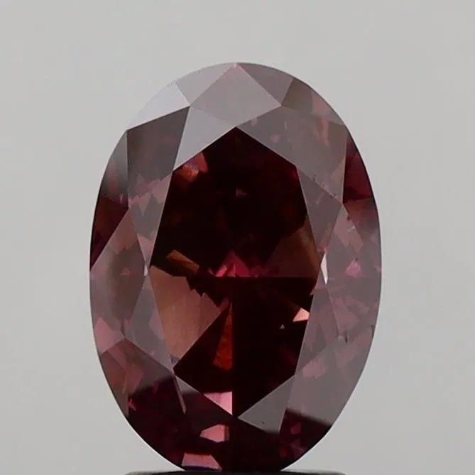 3.12ct Oval Lab Grown Diamond (Colour Fancy Deep Brownish Pink, Clarity VS2, IGI Certified)