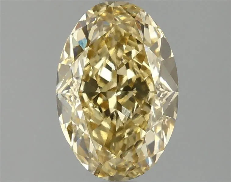 Diamant ovale de 2,46 ct cultivé en laboratoire (couleur jaune intense fantaisie, pureté VS1, certifié IGI)