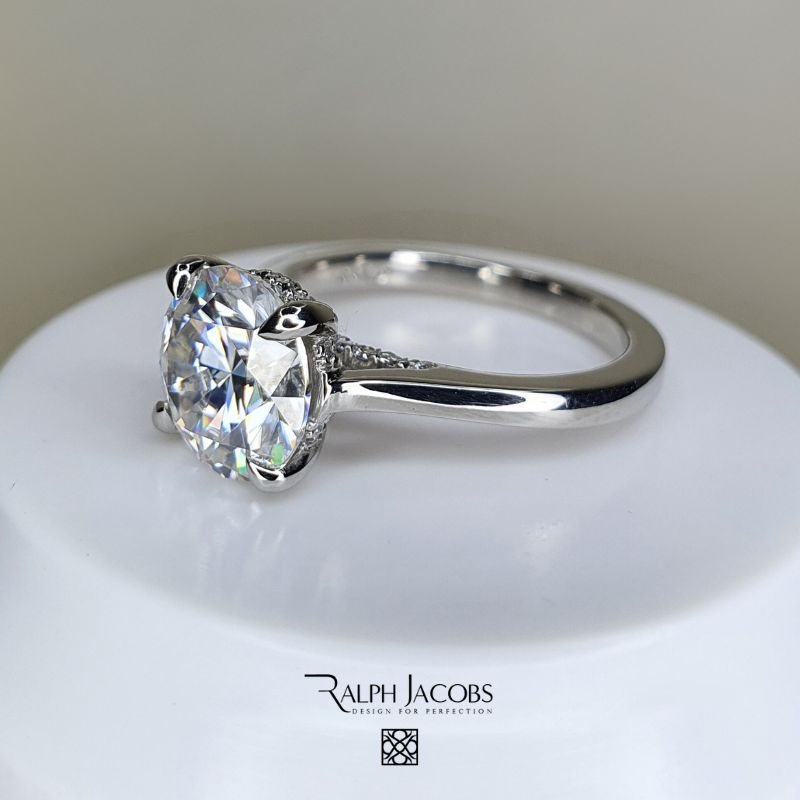 Arya Platinum Hidden Halo Engagement Ring