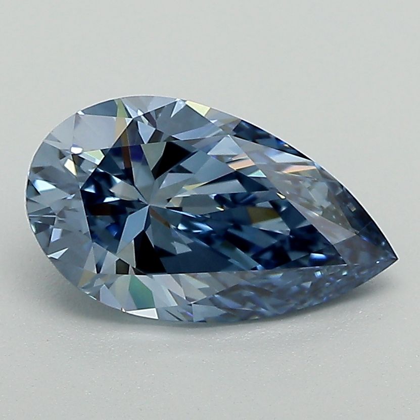 Diamant bleu fantaisie taille poire de 1,53 carat