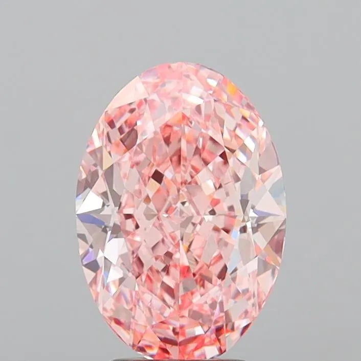 4.03ct Oval Lab Grown Diamond (Colour Fancy Vivid Pink, Clarity VVS2, IGI Certified)