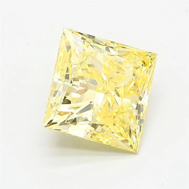 4.08ct Princess Lab Grown Diamond (Colour Fancy Intense Yellow, Clarity VS1, IGI Certified)