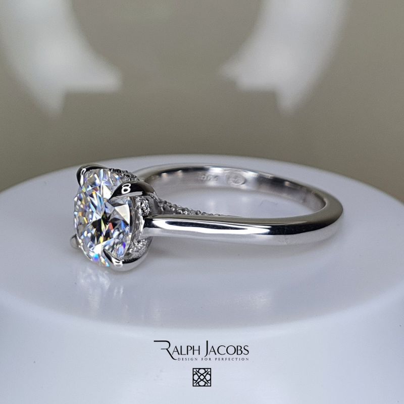 Arya Platinum Hidden Halo Engagement Ring