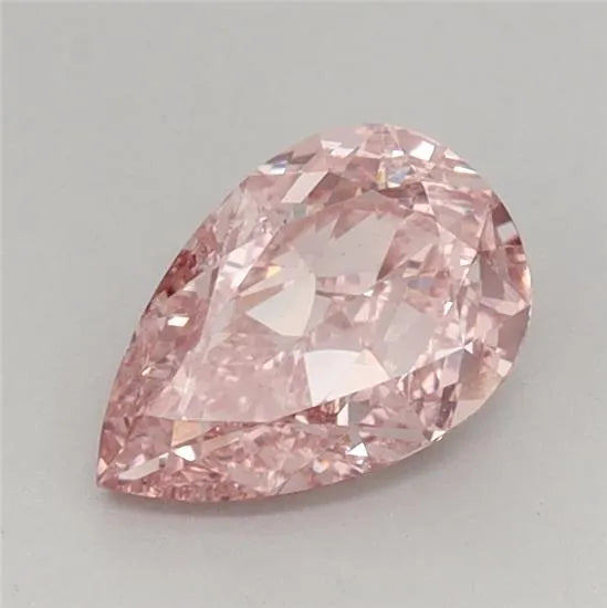 Diamant de laboratoire de 1,03 ct en forme de poire (couleur rose brunâtre intense fantaisie, pureté VVS2, certifié IGI)