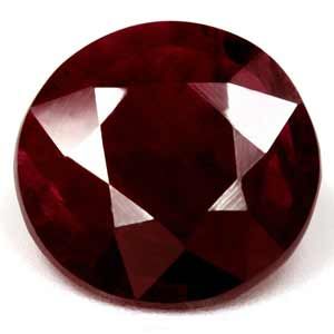 1.79 Carat Round  Cut Red Ruby