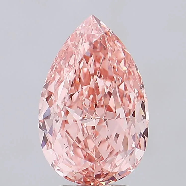 5.03ct Pear Lab Grown Diamond (Colour Fancy Vivid Orange Pink, Clarity VVS2, IGI Certified)