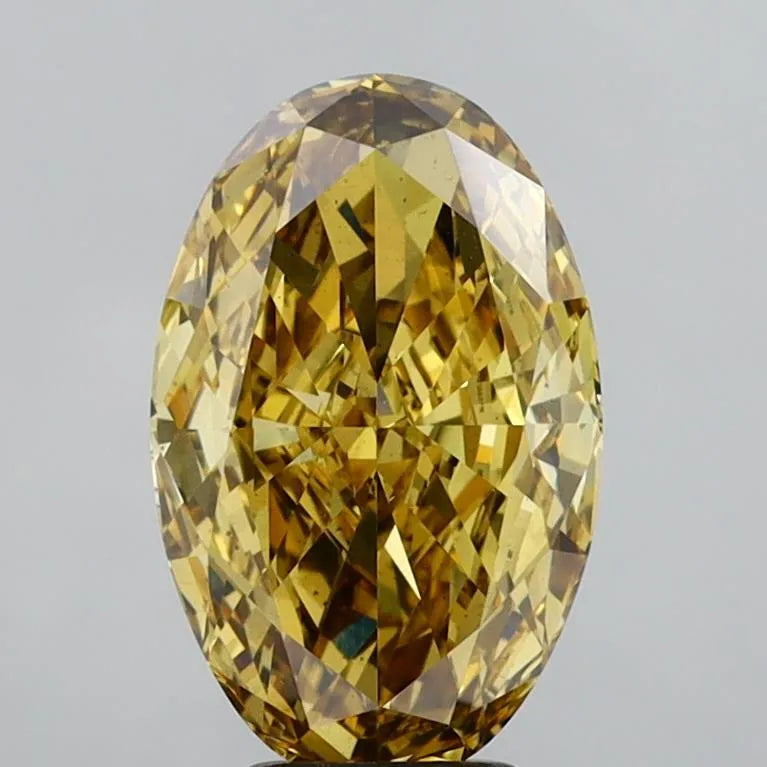 5.06ct Oval Lab Grown Diamond (Colour Fancy Intense Brownish Yellow, Clarity VS2, IGI Certified)