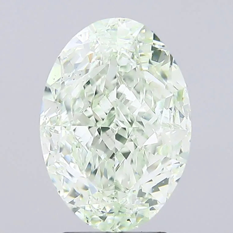5.06ct Oval Natural Diamond (Colour Fancy Light Yellowish Green, Clarity VS2, GIA Certified)