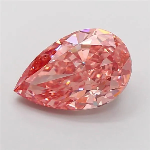 5.06ct Pear Lab Grown Diamond (Colour Fancy Vivid Pink, Clarity VS2, IGI Certified)