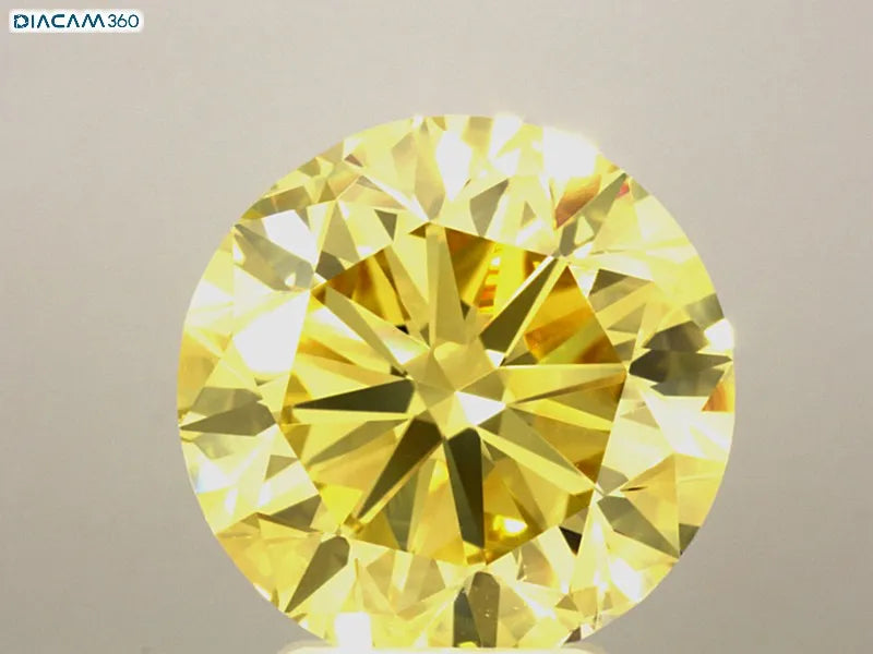 5.06ct Round Natural Diamond (Colour Fancy Vivid Yellow, Clarity VVS2, GIA Certified)