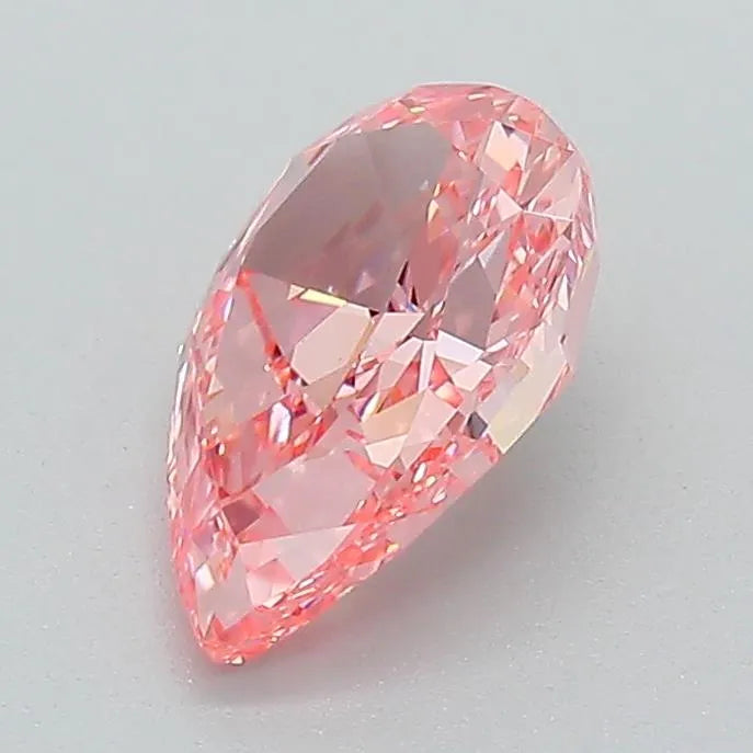 Diamant de laboratoire en forme de poire de 1,23 ct (couleur rose vif fantaisie, pureté VVS2, certifié IGI)