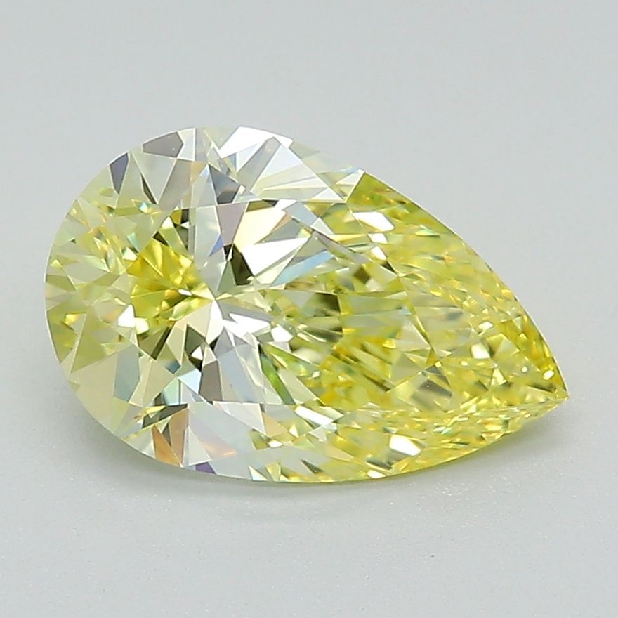 1.92 Carat Yellow VVS1 Pear Diamond