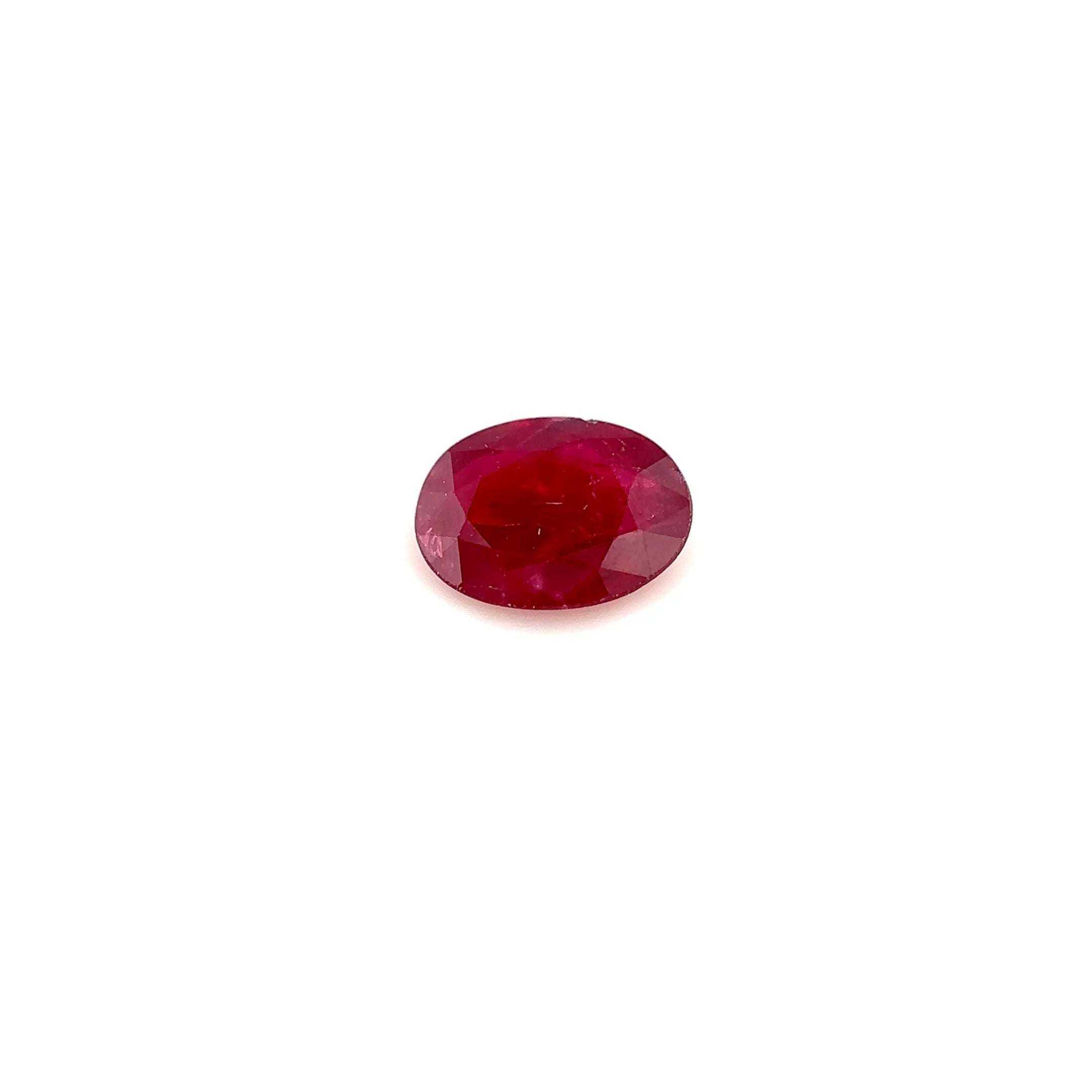 0.85 Carat Oval Cut Red Ruby
