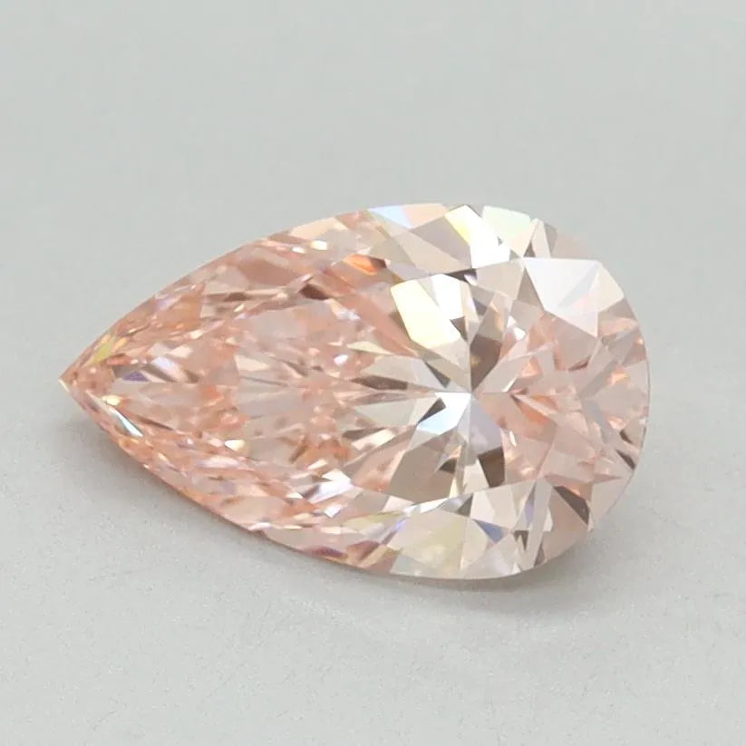 Diamant de laboratoire en forme de poire de 1,02 ct (couleur rose vif fantaisie, pureté VVS2, certifié IGI)