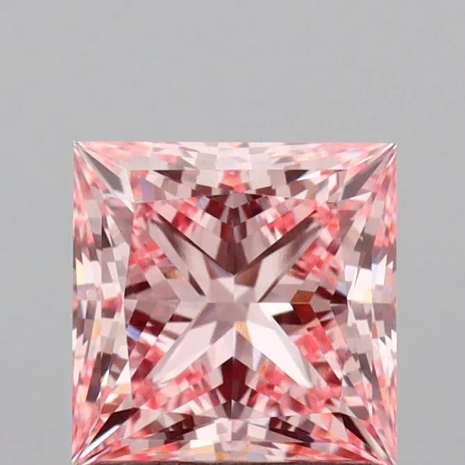 1.16ct Princess Lab Grown Diamond (Colour Fancy Intense Pink, Clarity VVS2, IGI Certified)