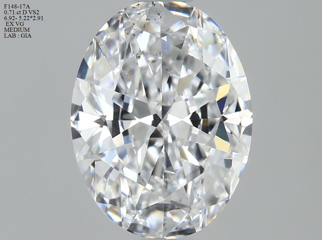 Diamant ovale D VS2 de 0,71 carat