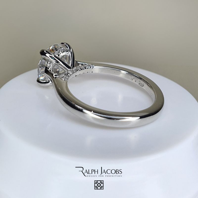 Arya Platinum Hidden Halo Engagement Ring