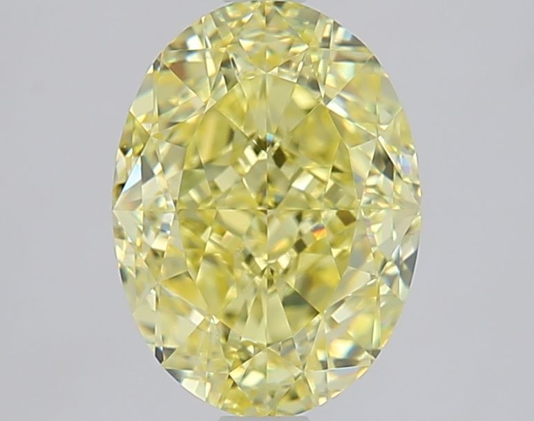 Diamant naturel ovale de 2,53 ct (couleur jaune fantaisie, pureté VVS2, taille VG, certifié GIA)