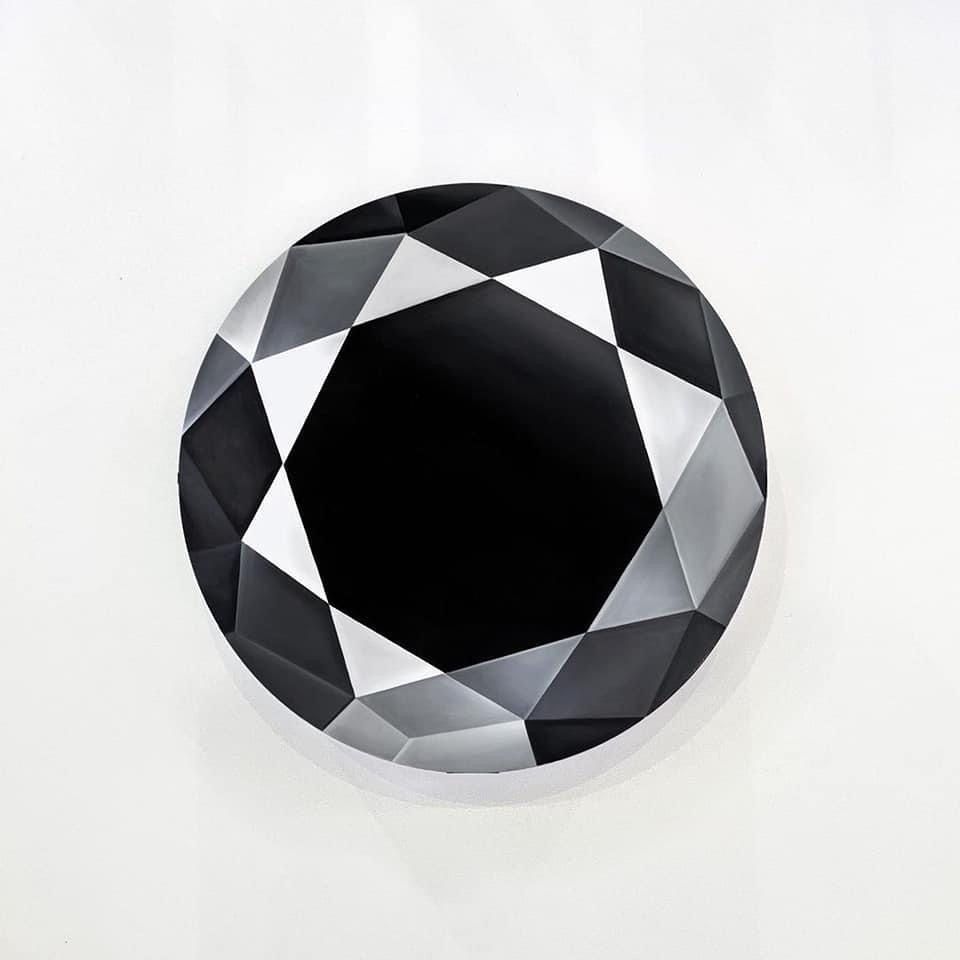 Diamant naturel rond de 1,02 ct (noir fantaisie, pureté VVS2, taille EX, GIA)